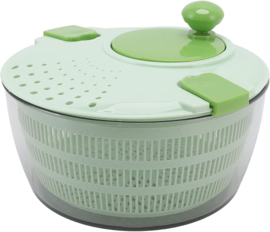 Salad Spinner, 4L Large Manual Vegetable Spining Washer with Secure Lid Lock & Clear Bowl, Lettuce Spinner for Salad, Vegetable Prepping