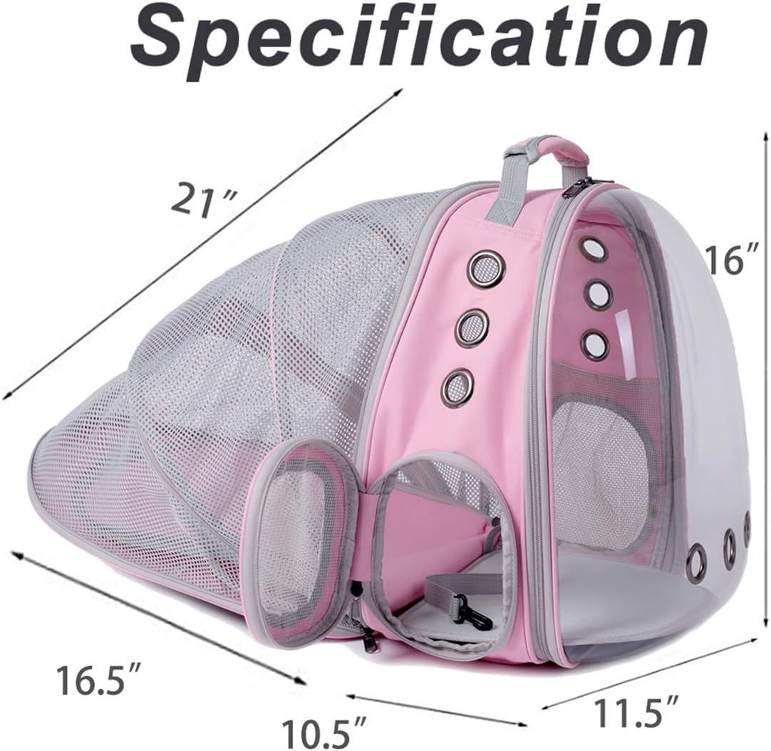 WEVONIGU Front Expandable Cat Backpack Carrier,Fit up to 16 lbs,Pet Carrier Backpack,Space Capsule Astronaut Bubble Window Bag,Cats and Puppies,Airline-Approved,Designed for Travel,Hiking,Walking