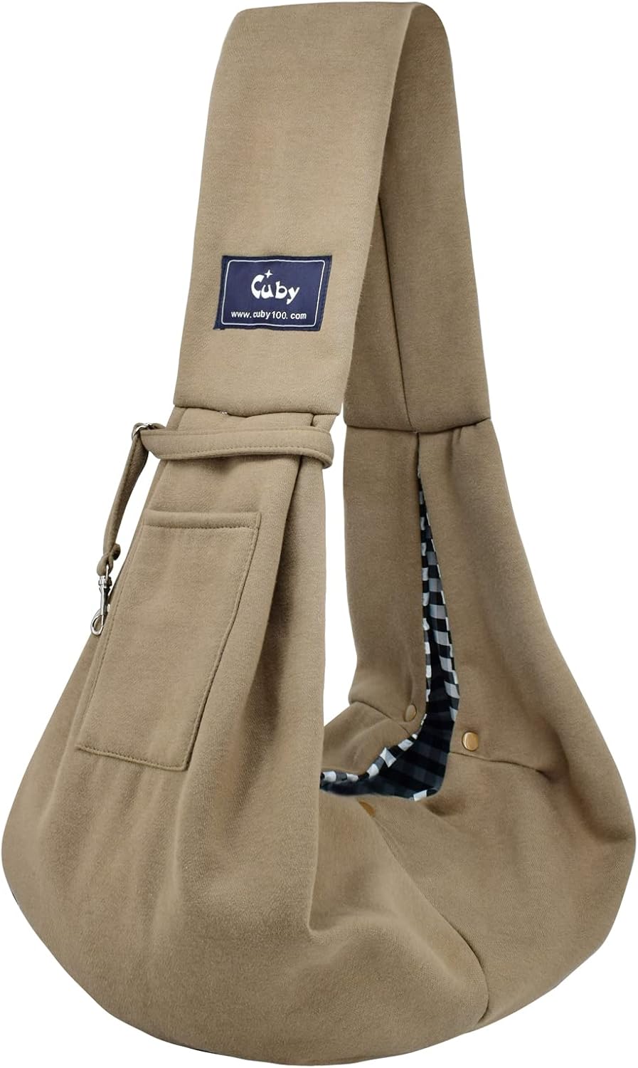 Cuby Adjustable Dog Cat Sling Padded Hard Bottom Pet Carrier Sling Soft Carrying Puppy Bag for Small Dogs Cats Outdoor Travel (Grayish-White)