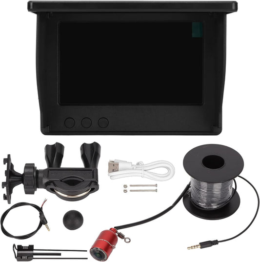 Yoidesu Underwater Fishing Camera Kit, 4.3 Inch LCD Monitor, 20m Cable, Portable Fish Finder for Kayak, Boat, Sea Fishing