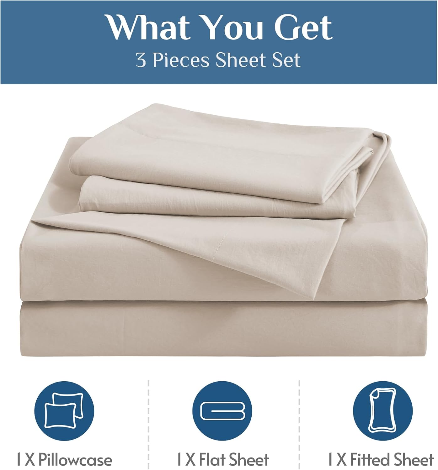 JOLLYVOGUE Queen Size Bed Sheet Set - 4 Piece Bed Sheets Set with Deep Pocket - Soft Breathable & Cooling - Resists Shrinkage & Fading Draps Queen - Easy Care (Dark Grey)