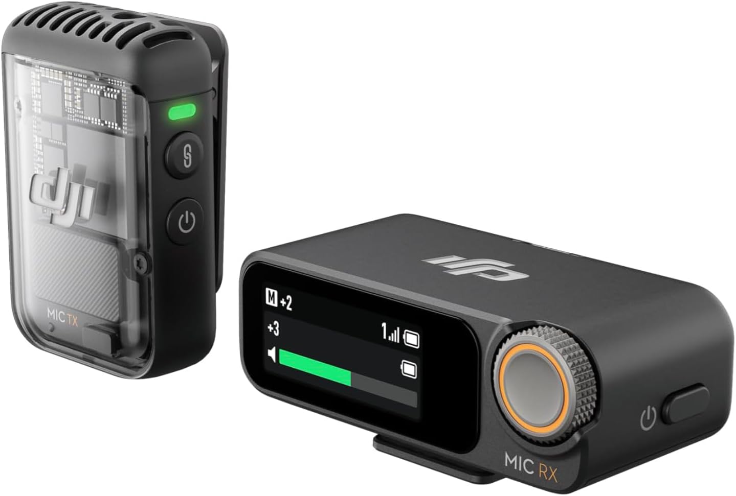 DJI Mic 2 (2 TX + 1 RX + Charging Case), Wireless Lavalier Microphone, Intelligent Noise Cancelling, 32-bit Float Internal Recording, 820 ft.(250m) Range, Microphone for iPhone, Android, Camera