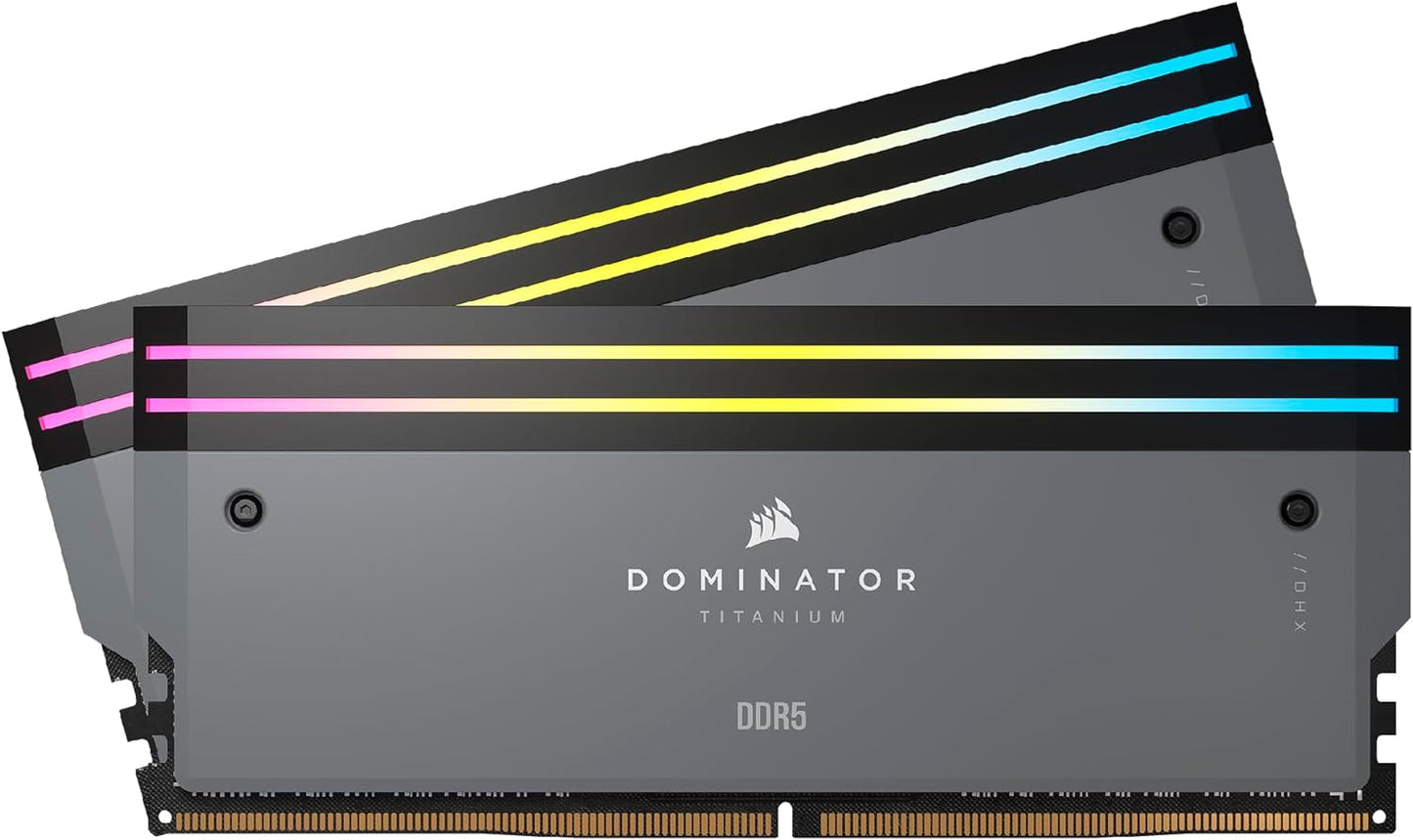 CORSAIR Dominator Titanium RGB DDR5 RAM 96GB (2x48GB) 6000MHz CL30-36-36-76 1.40V AMD Expo Intel XMP 3.0 Desktop Computer Memory – White (CMP96GX5M2B6000Z30W)