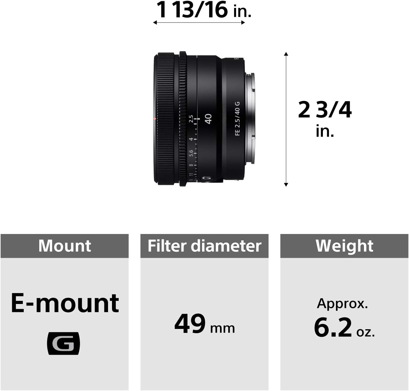 Sony FE 40mm F2.5 G Full-Frame Ultra-Compact G Lens