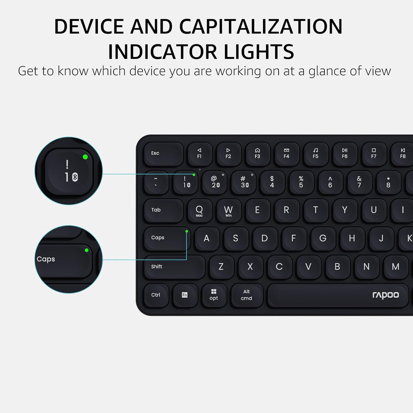 RAPOO Keyboard and Mouse Wireless - 9010M Multi-Device Wireless Keyboard Mouse Combo, 2.4GHz/Bluetooth 5.0/4.0 Wireless Keyboard Mouse Set for Windows/Mac/Linux/Chrome, Support 4 Devices, Silent Click
