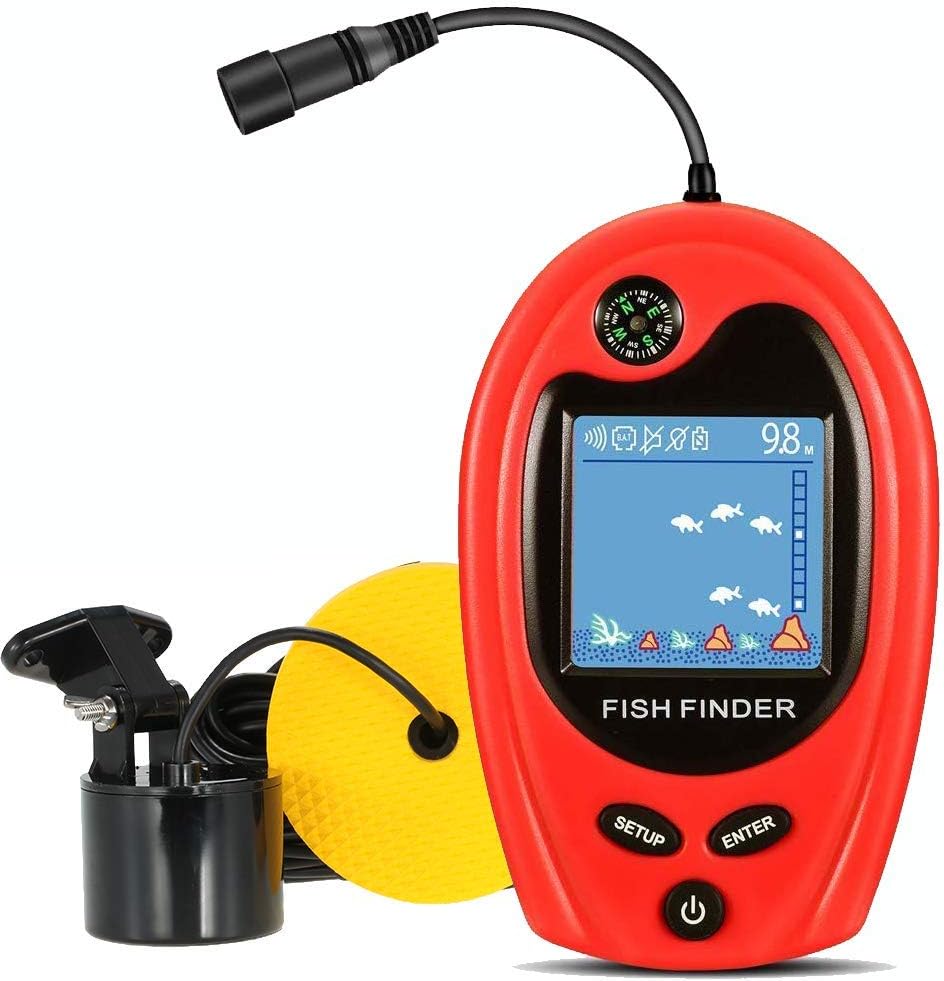 LUCKY Portable Fish Finder - Handheld Depth Detector for Kayak, Ice Fishing - Sonar Fish Detector - Fishing Gifts