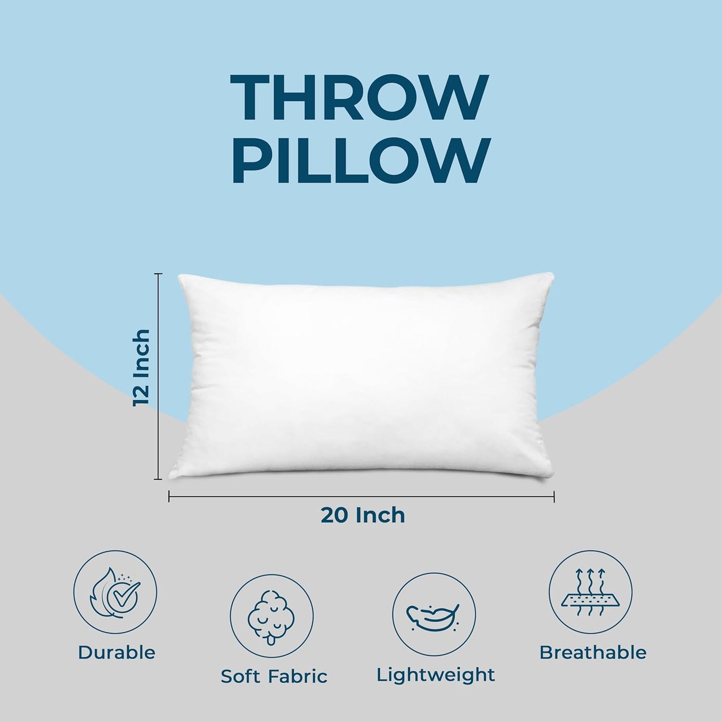 Utopia Bedding Throw Pillows (Set of 4, White), 18 x 18 Inches Pillows for Sofa, Bed and Couch Decorative Stuffer Pillow