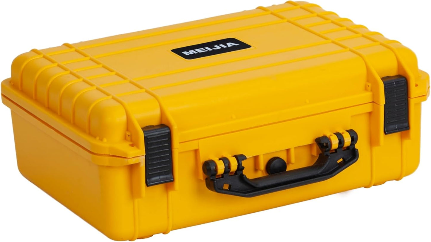 MEIJIA All Weather Portable Waterproof Hard Case,Camera Case with Customizable Fit Foam, Perfectly Protection of Camera, Drones,Pistols,Lens,Equipments,18.5 x14.06x6.93inches