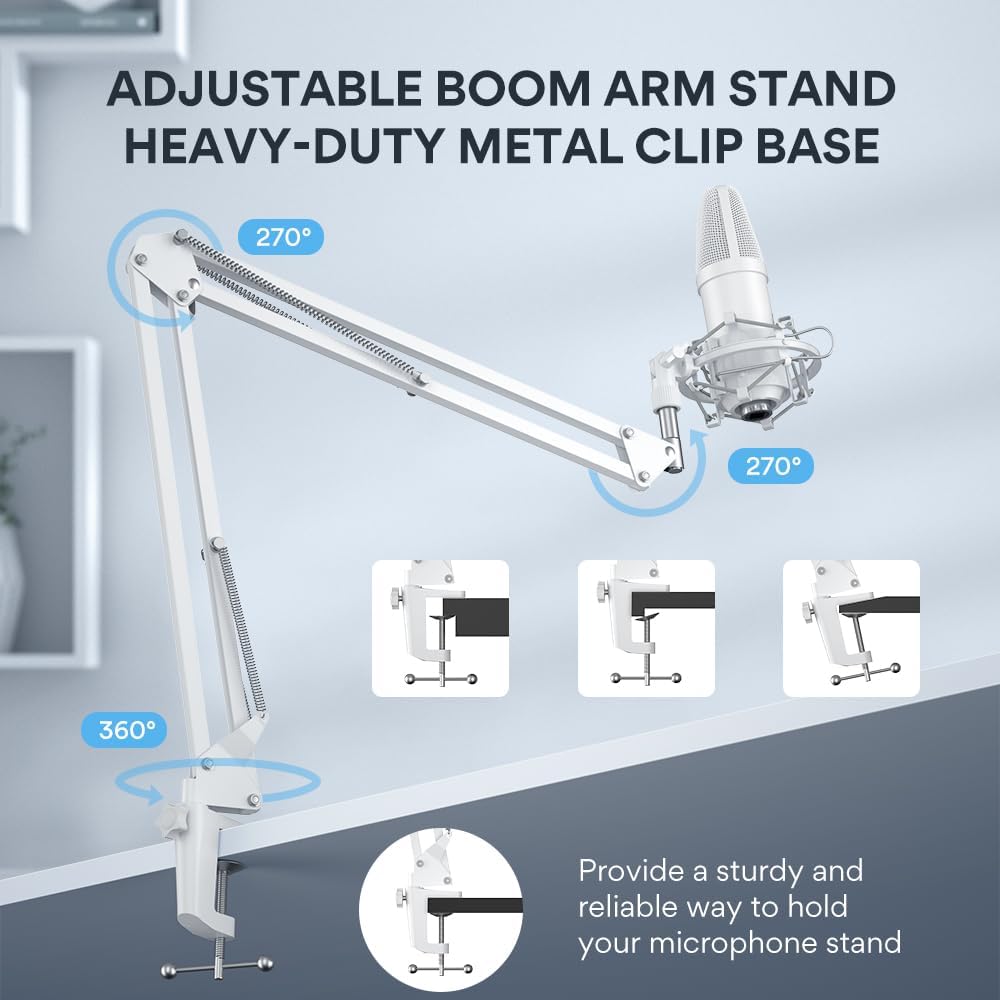USB Microphone, MAONO 192kHz/24Bit Plug & Play PC Computer Podcast Condenser Cardioid Metal Mic Kit with Professional Sound Chipset for Recording, Gaming, Singing, YouTube (AU-A04)