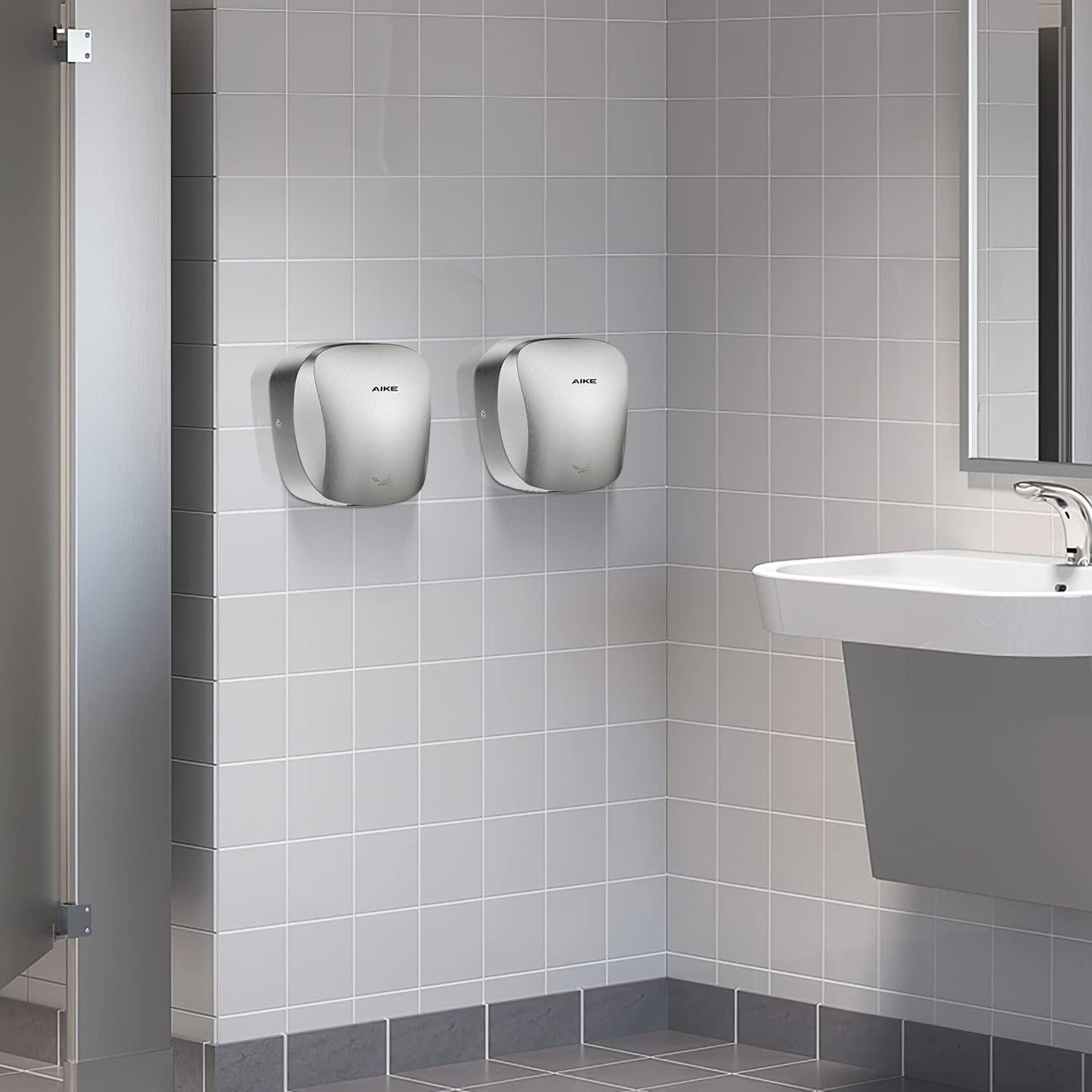 AIKE HEPA Filter Heavy Duty Commercial Hand Dryer 120V CUL Approved, Model AK2903 Brushed Stainless Steel Finish