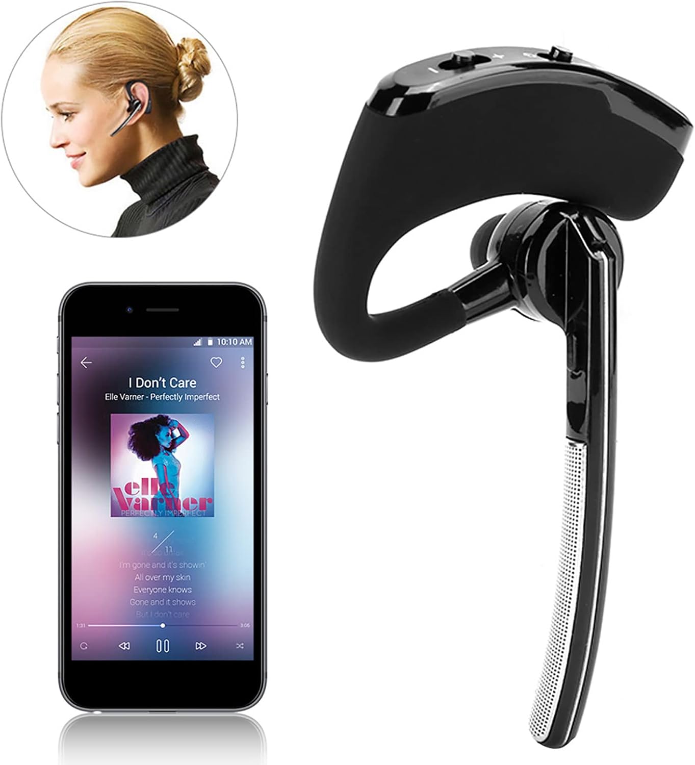 V8 Cordless Business BT Headphone, Clear HD Sound, Voice Prompt, Hands Calling, Noise Reduction, Intelligent CSR Chip