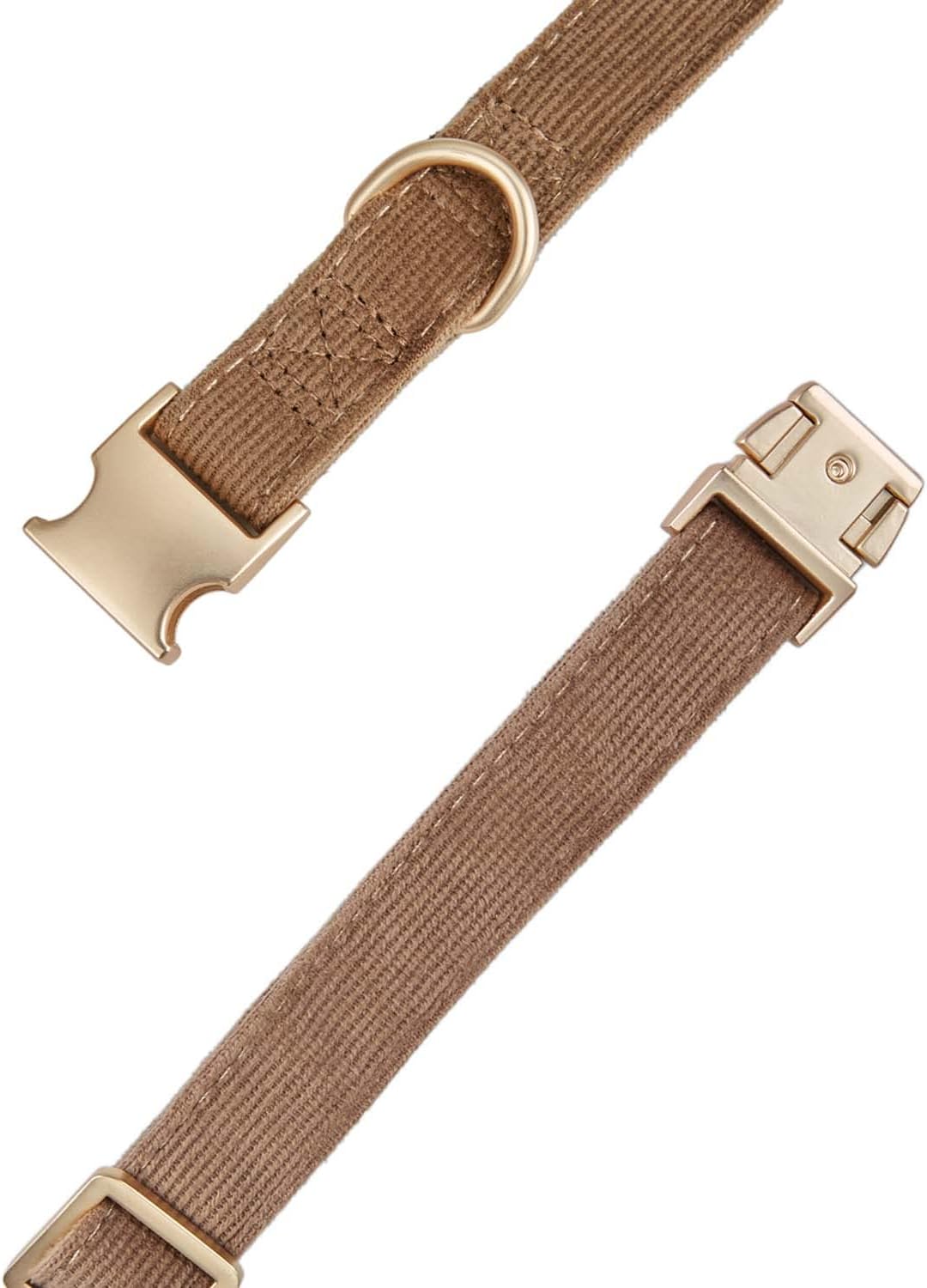 YUDOTE Soft Cotton Dog Collar with Metal Buckle Adjustable Heavy Duty Comfy Corduroy Collars for Small Medium Large Dogs,Black,Small