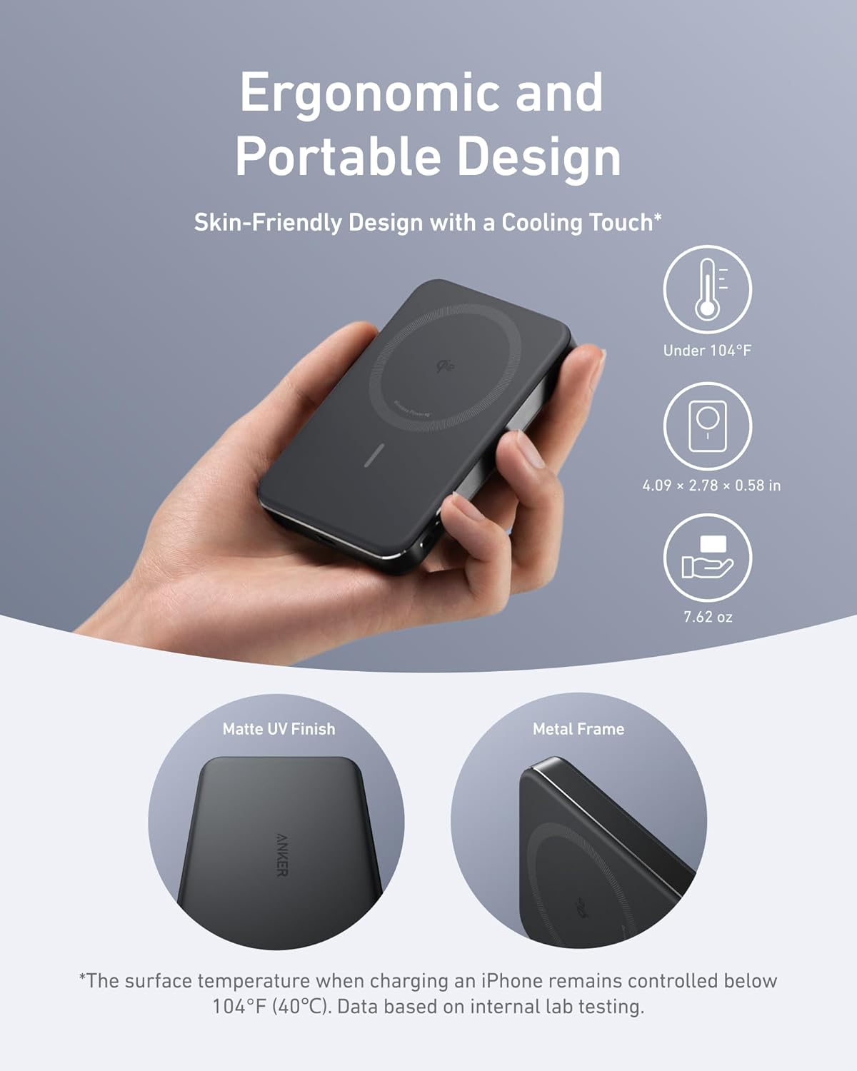 Anker MagGo Power Bank, Ultra-Slim 10,000mAh Magnetic Battery Pack, Qi2 Certified 15W Ultra-Fast MagSafe Compatible Portable Charger, Ergonomic Design, for iPhone 17/16/15/14/13/12 Series Only