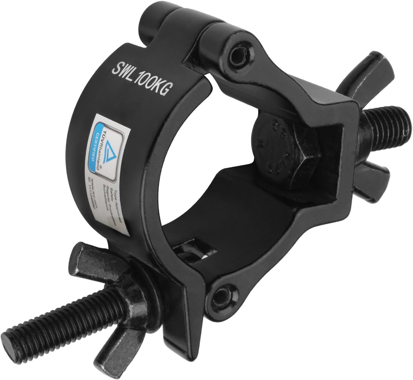 4 Pack 2"(50.8 mm) Black Light Clamps Truss DJ O Clamp, Max. Load 100 KG(220 LBs), TUV Certificated