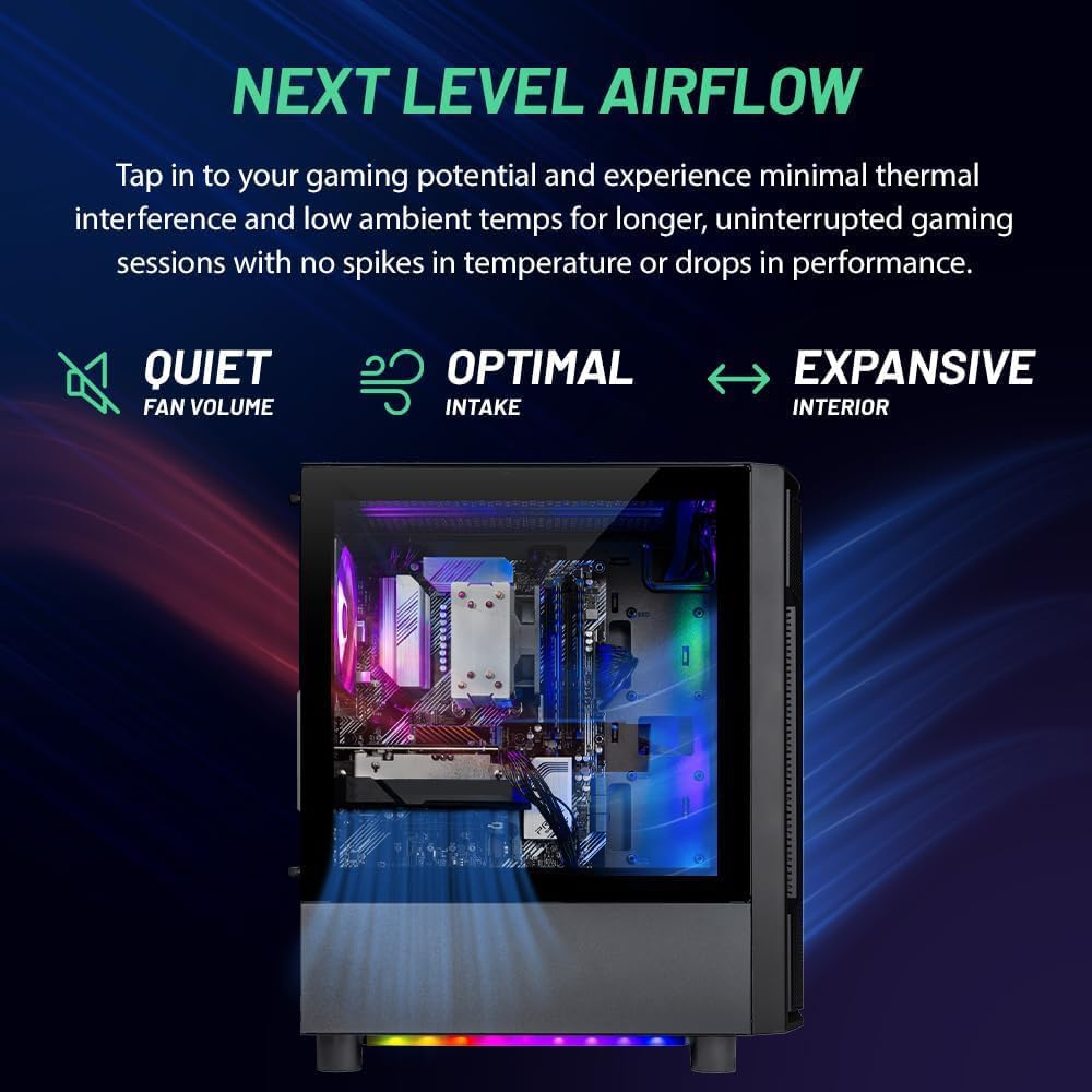 Skytech Shadow Gaming PC, Intel i5 13400F 2.5 GHz (4.6GHz Turbo Boost), NVIDIA RTX 4060 8GB GDDR6X, 1TB NVME, 32GB DDR5 RAM 5200 RGB, 650W Gold PSU, Wi-Fi, Win 11 Home