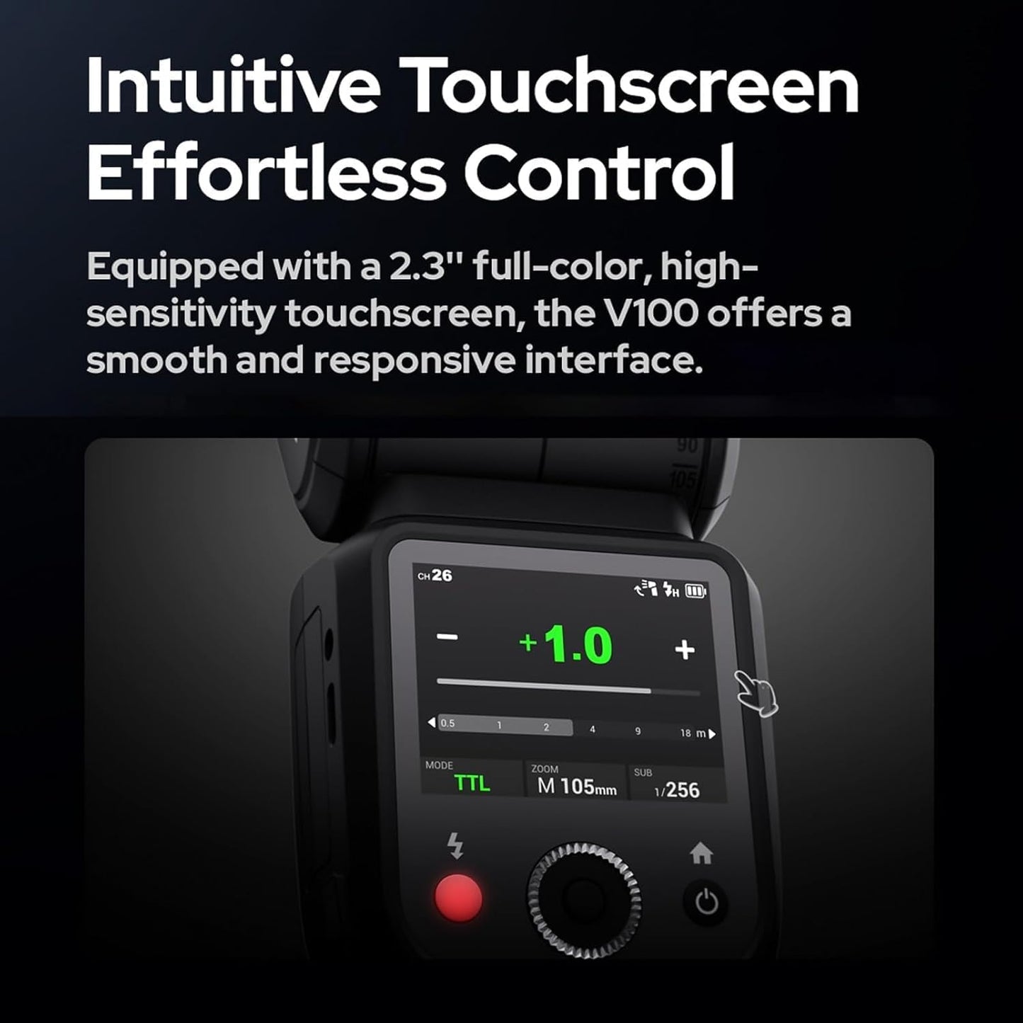 GODOX V1Pro-C 2.4G Wireless Camera Flash Speedlite with Detachable Sub Flash 1/8000s HSS 1.3s Recycle Time M/TTL Flash Mode 10 Levels Brightness Type-c Powered Compatible with Canon EOS Cameras