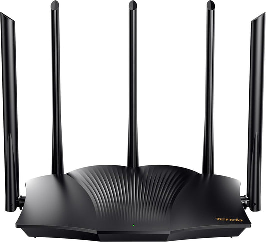 Tenda AX3000 WiFi 6 Gaming Router Dual Band Gigabit Wireless Router for Home, Long Range Coverage with 5 * 6dBi High-Gain Antennas, High Speed with 4 Gigabit Ports, Support WPA3, VPN(RX12Pro)