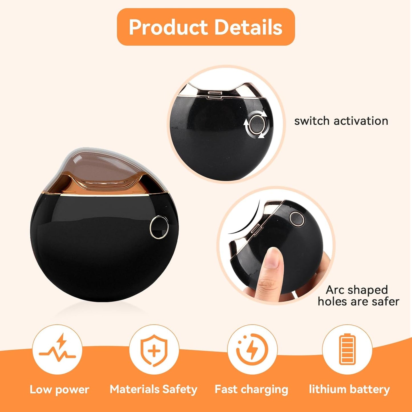 Electric Nail Clipper, Anti Splatter Rechargeable Automatic Nail Clipper Fingernail Clipper Nail Scissors Gift Fingernail Trimmer Fingernail Cutter for Children Seniors Adults