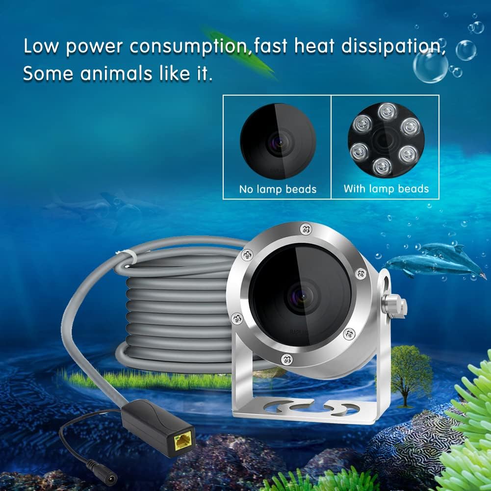 Barlus Underwater Camera, Aquarium Live Streaming Pond 5MP Camera with 32ft Cables