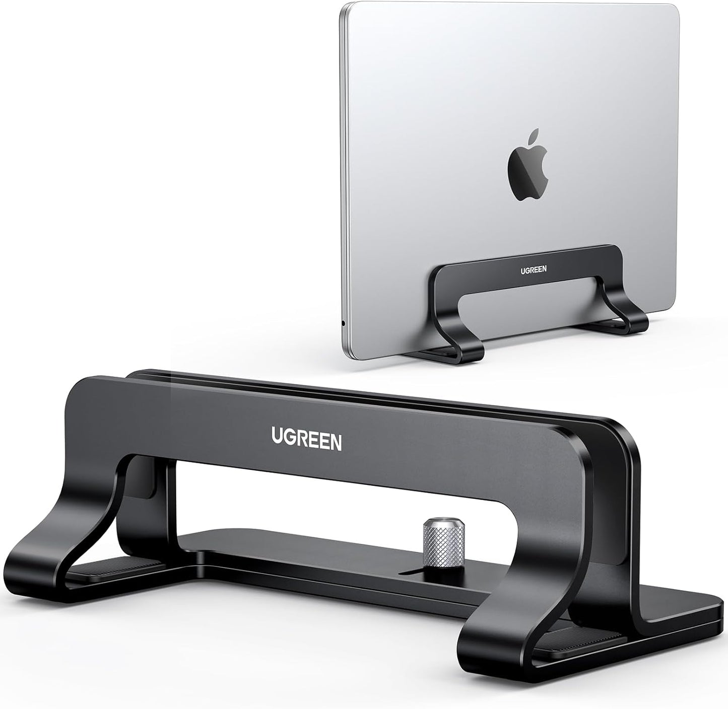 UGREEN Vertical Laptop Stand Holder Mount for Desk, Riser Adjustable Aluminum Compatible with MacBook Pro Air, Ideapad, Surface Book, Chromebook Up to 15.6inch, Grey