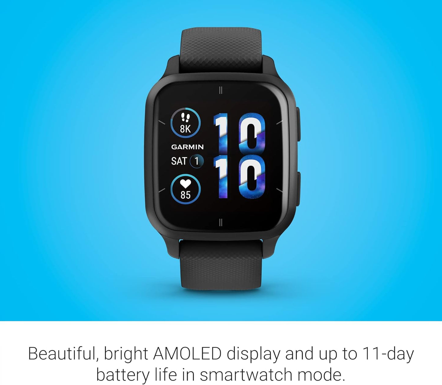 Garmin Venu® Sq 2 GPS Smartwatch, All-Day Health Monitoring, Long-Lasting Battery Life, AMOLED Display, Slate and Shadow Gray