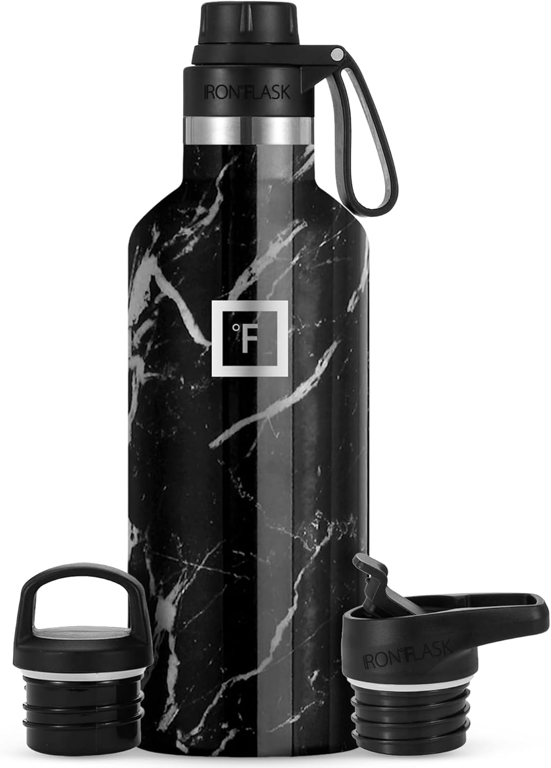 Camping & Hiking Hydration Canteens - 24oz 3 Lids (Narrow Straw/Spout Lid) Leak Proof Vacuum Insulated Stainless Steel - Hot & Cold Double Walled Sports Water Bottle