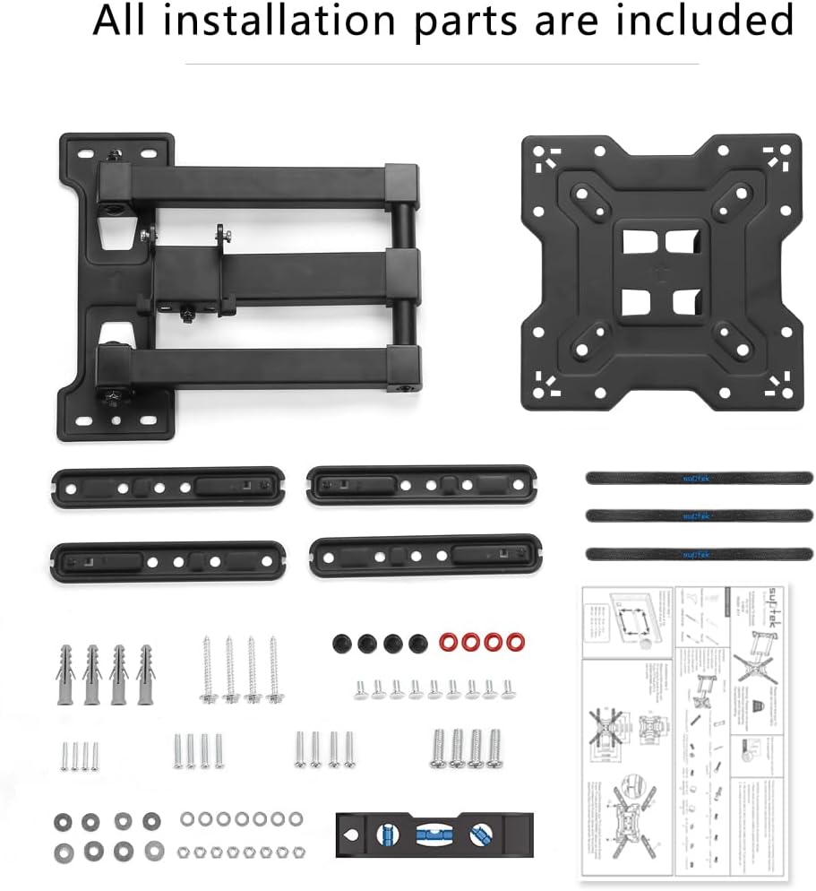 Suptek Adjustable TV Wall Mount Swivel and Tilt TV Arm Bracket for Most 32-55 inch LED, LCD Monitor and Plasma TVs up to 70lbs VESA up to 400x400mm (MAFD-L400)