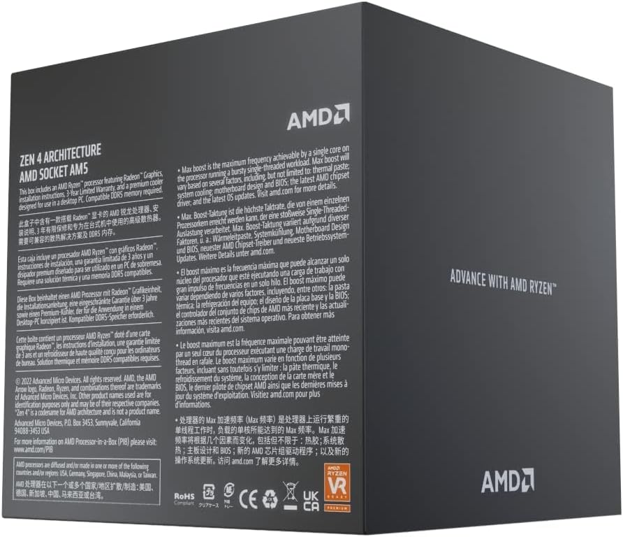 AMD Ryzen™ 7 7700 8-Core, 16-Thread Unlocked Desktop Processor