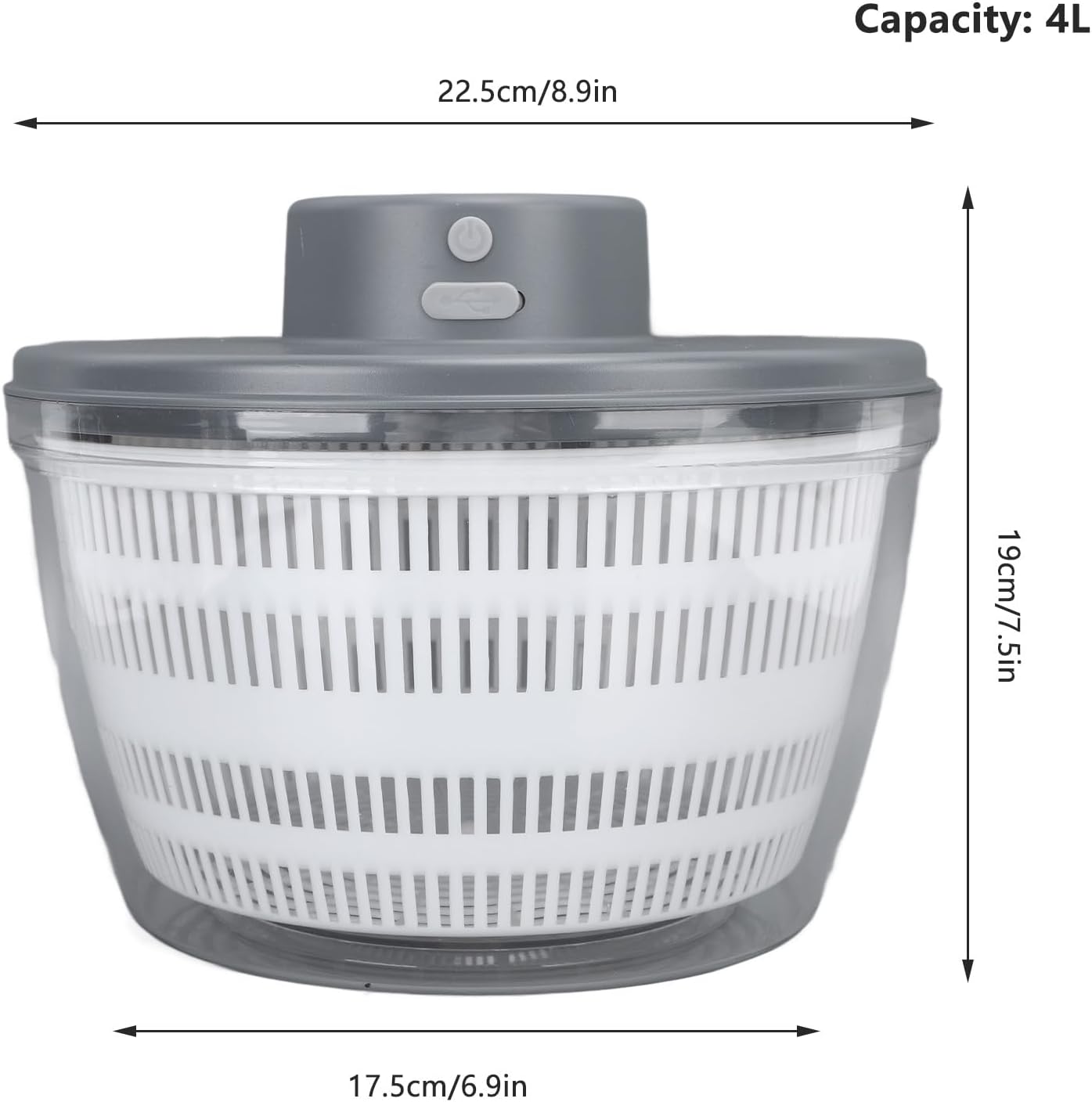 Vegetable Washing Machine Kneading Bowl, Multifunctional Spinner Dryer Vegetable Dryer Salad Mixer Salad Spinner Lettuce Dryer for Home Kitchen (Gray)