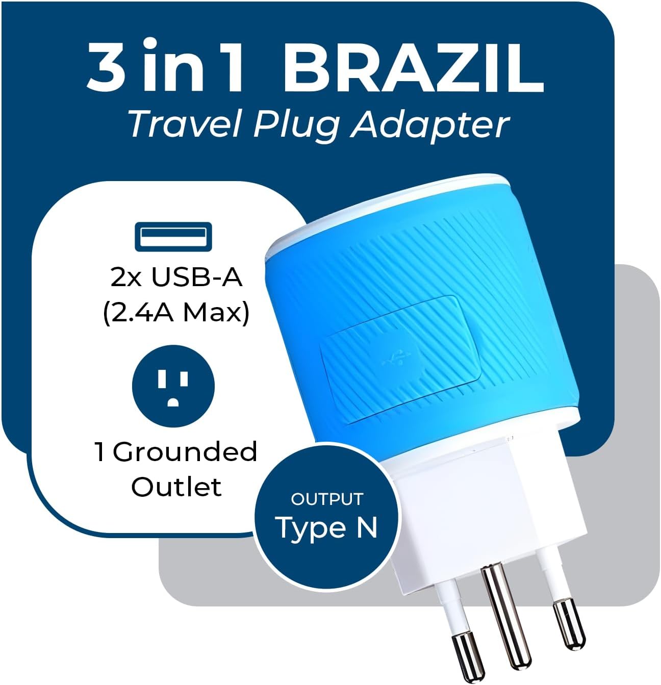 OREI South Africa, Botswana, Namibia Travel Plug Adapter with Dual USB - USA Input - Type M (U2U-10L), Will work with Cell Phones, Camera, Laptop, Tablets, iPad, iPhone