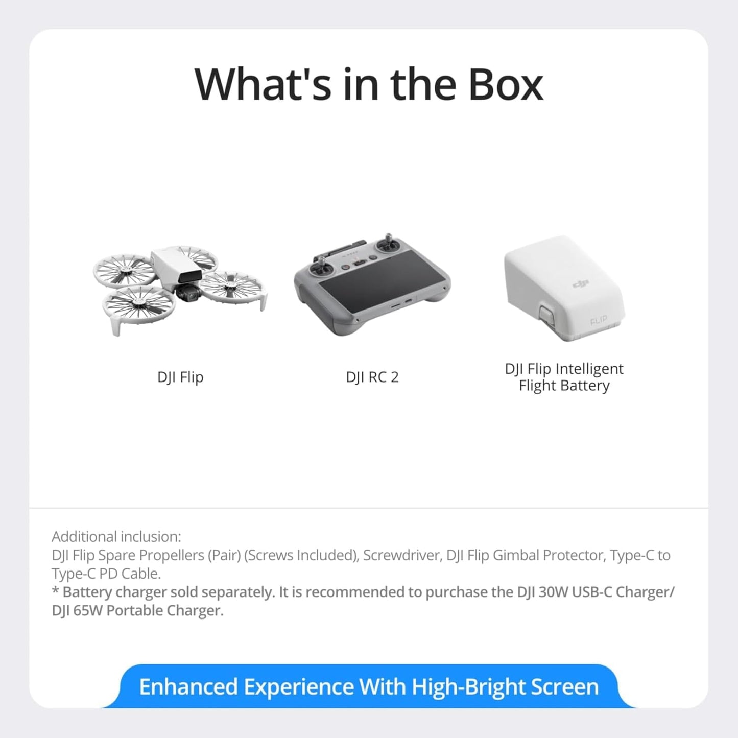 DJI Flip (RC-N3), Drone with 4K UHD Camera for Adults, Under 249 g, 3-Axis Gimbal Stabilization, 44000ft/13km Video Transmission, Palm Takeoff, Auto Return, 31-Min Flight Time, Intelligent Flight
