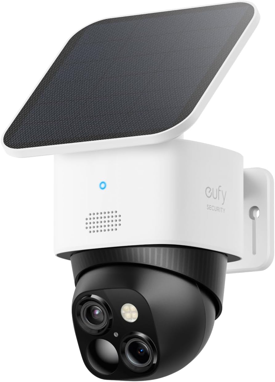 eufy Security SoloCam S340, Solar Security Camera, Wireless Outdoor Camera, 360° Surveillance, No Blind Spots, 2.4 GHz Wi-Fi, No Monthly Fee, HomeBase S380 Compatible