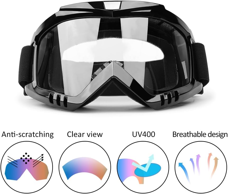 Dirt Bike Goggles ATV Goggles Motorcycle Goggles for men women Motocross Goggles Riding Goggles - PuriLite