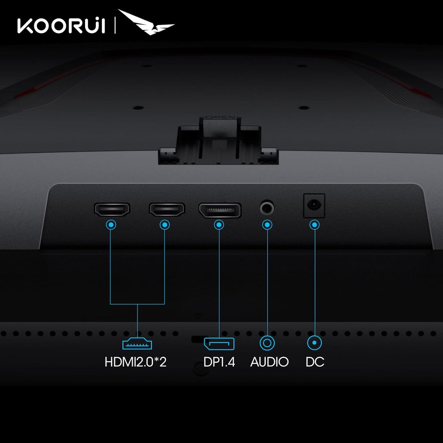 KOORUI Monitor 27 inch QHD 2K Fast IPS Gaming Monitor, 200Hz 1ms, HDR400,95% DCI-P3,Adaptive Sync,Tilt Pivot Swivel Vertical Height Adjustable,HDMI 2.0 &DP 1.4 Ports, G2722P, Black