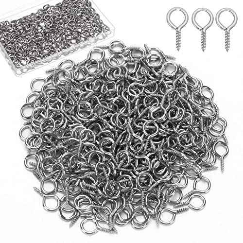 AUGSUN Eye Hooks, 12Pack 2.5 Inch Eye Hooks Heavy Duty 304 Stainless Steel Eye Screw,Screw Eyes Metal Screw Hooks Ring Screws Fasteners Hardware Tools