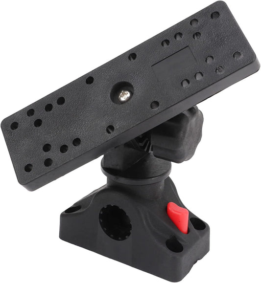 Fish Finder Mount Base, 360 Degree Rotating Removable Boat Fish Finder Electronics Mount Nylon and Stainless Steel Multi Pattern and Perforated Top Panel Design Provides Experience