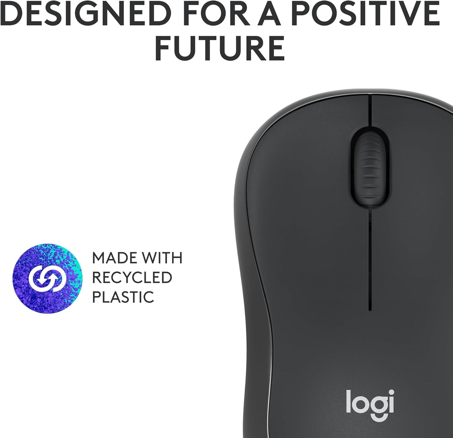 Logitech M185 Wireless Mouse, 2.4GHz with USB Mini Receiver, 12-Month Battery Life, 1000 DPI Optical Tracking, Ambidextrous, Compatible with PC, Mac, Laptop - Black
