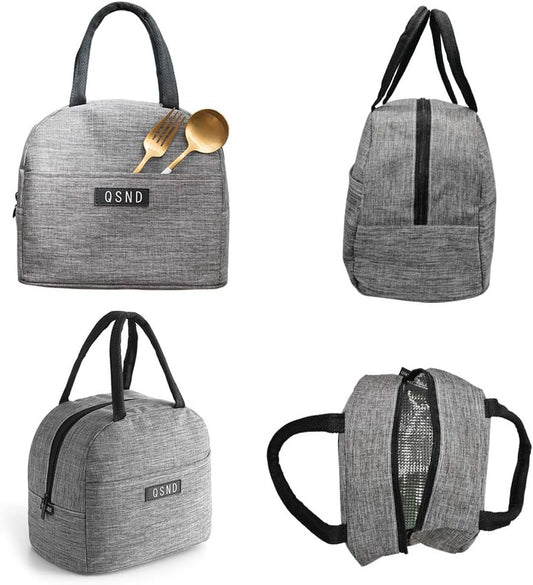 HiPretty 2 Pack Lunch Bags, Insulated Tote Boys Girls Lunch Box, Freezable Leakproof Lunch Bag for Women Men and Kids (Gray, Green) - PuriLite
