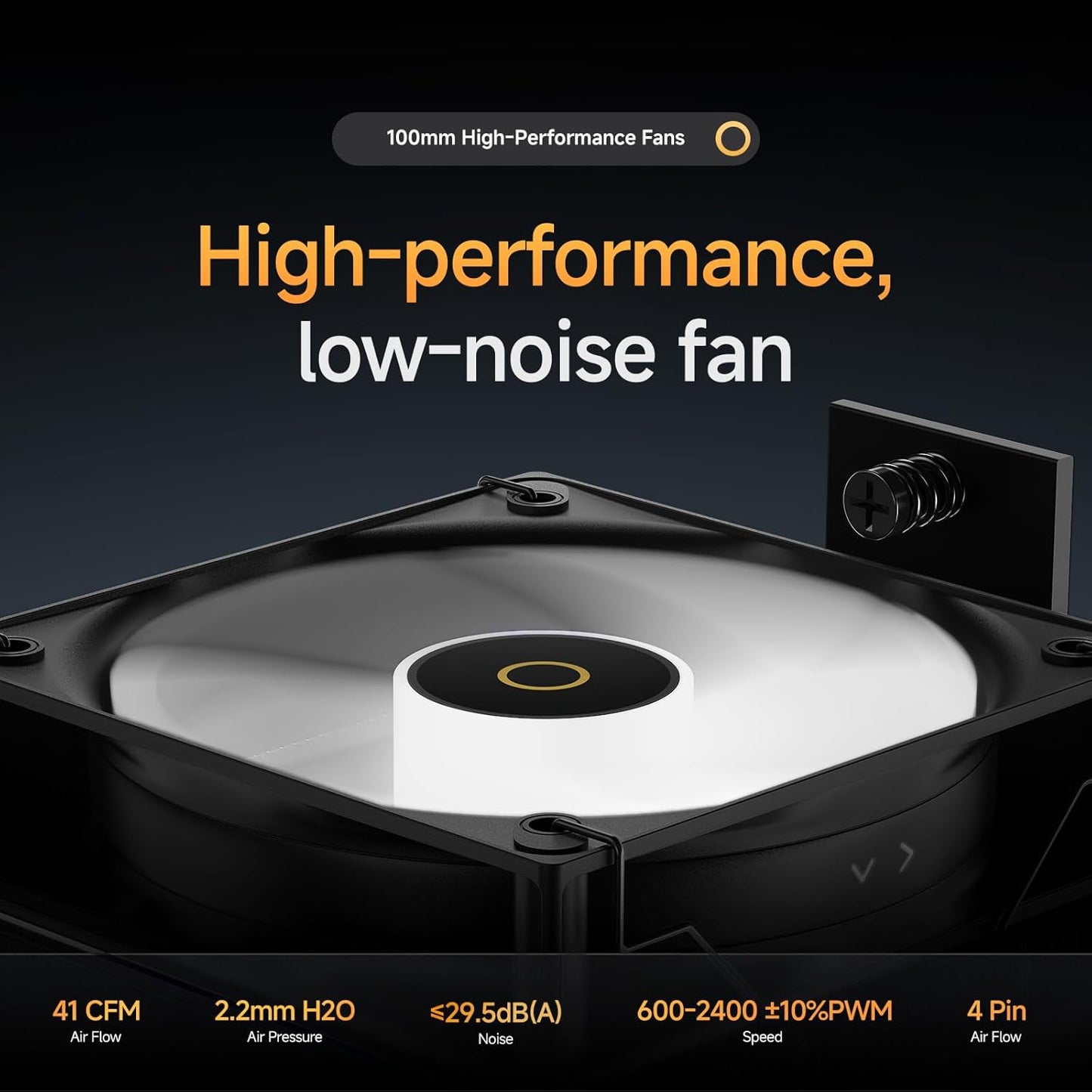 Gamma A40 ARGB BK CPU Cooler,100mm PWM Fan,133mm Height Single Tower Computer Compact CPU Air Cooler,4 Copper Heat Pipes,ARGB Function,Fancy Top Cover,for Intel LGA 115X/1200/1700/1851&AMD AM4/AM5