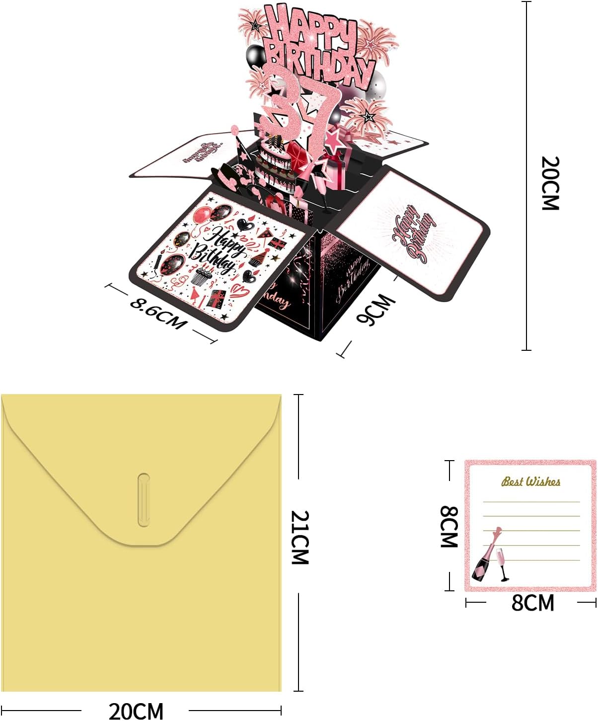 70th Birthday Card, 70th Birthday Decorations for Women Men, Happy Birthday 3D Cards for 70 Year Old Grandpa Grandma, Birthday Gift Box for Mother Dad