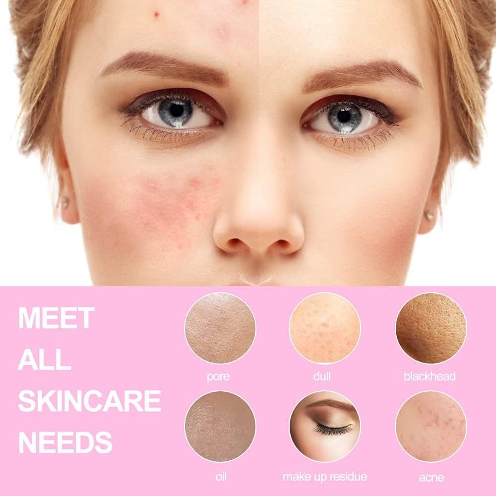 Facial Cleansing Brush Electric Facial Exfoliating Massage Brush with 3 Cleanser Heads and 2 Speeds Adjustable for Deep Cleaning, Removing Blackhead, Face Massaging