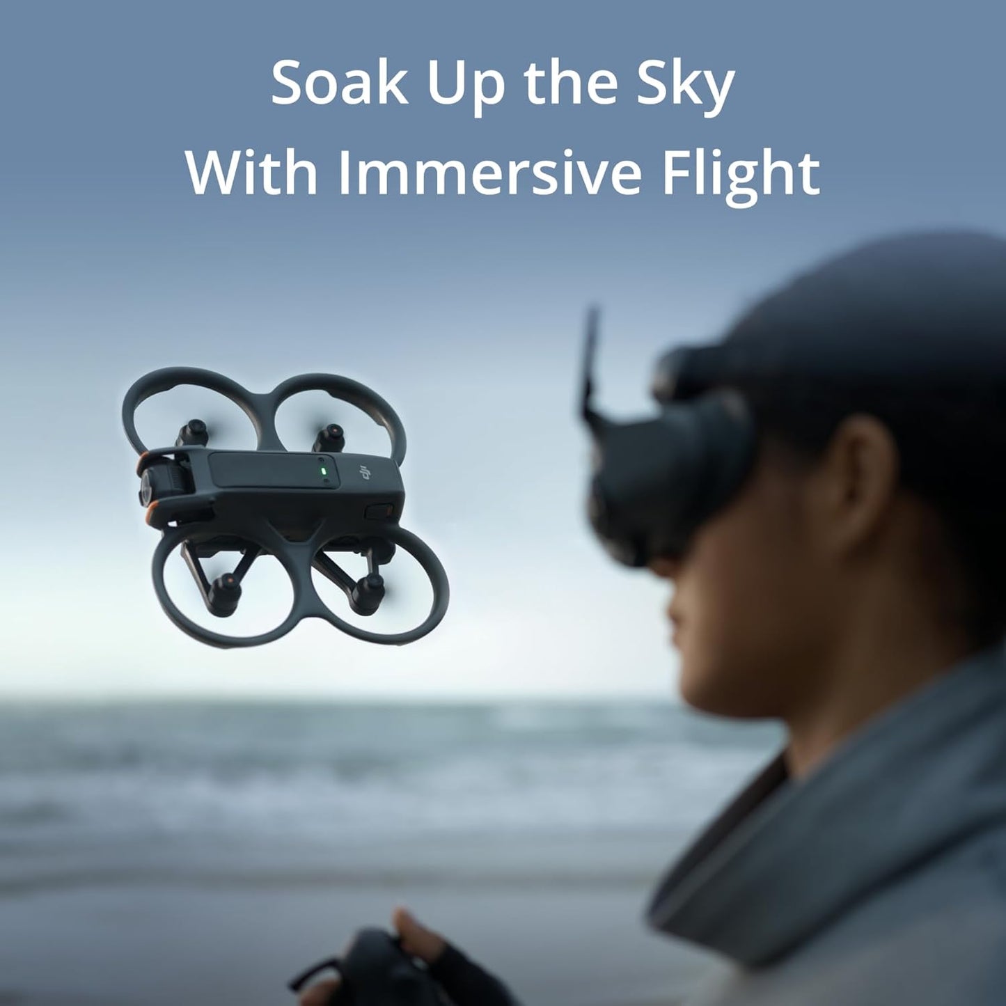 DJI Avata 2 Fly More Combo (3 Batteries), FPV Drones with Camera for Adults 4K, Immersive Experience, One-Push Acrobatics, Built-in Propeller Guard, 155° FOV, Drone Compliant with FAA Remote ID