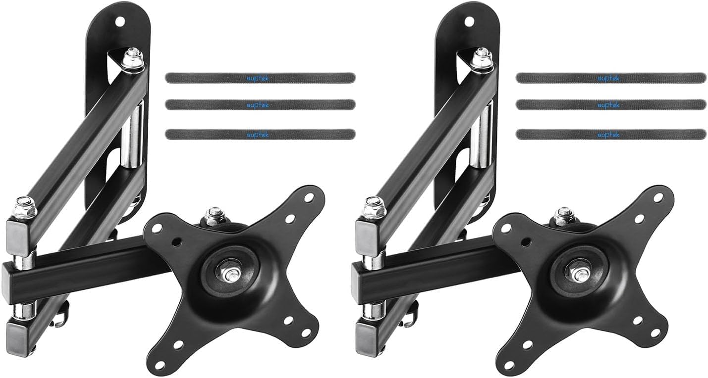 Suptek Full Motion Adjustable TV Wall Mount Rotation, Swivel and Tilt TV Arm Bracket for Most 15-32 inch LED, LCD Monitor and Plasma TVs VESA 75,100,Black (MA2720)
