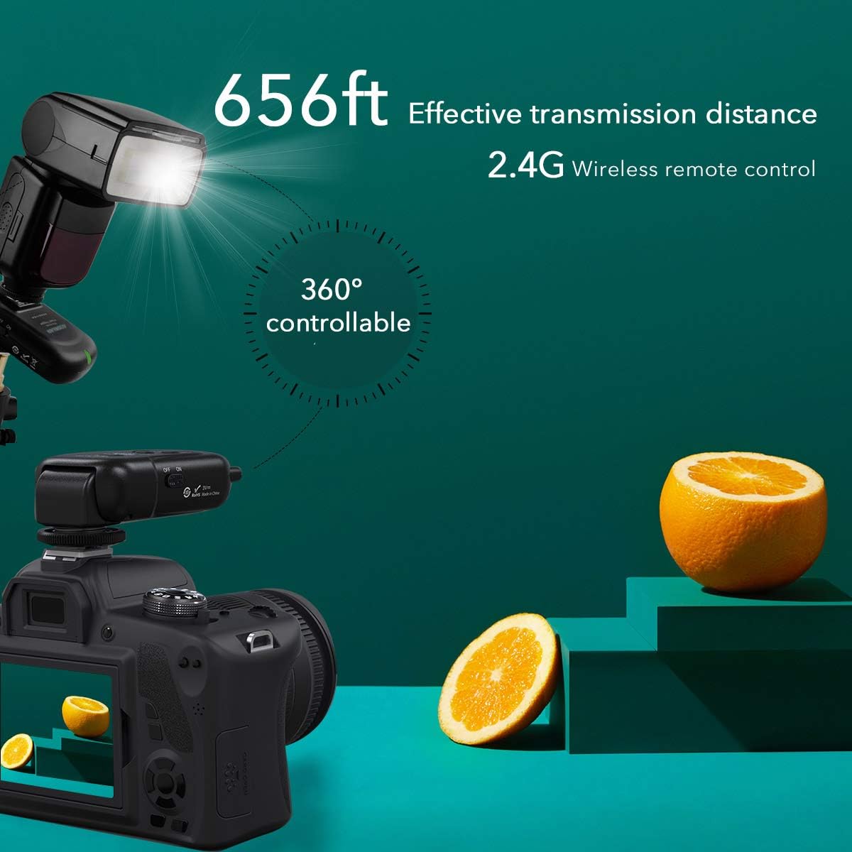 AODELAN Wireless Flash Trigger Transmitter and Receiver Set, Wireless Remote Speedlite Trigger with 3.5mm PC Receiver for Flash Units with Universal Hot Shoe for Canon, for Nikon,for Fuji,for Sony