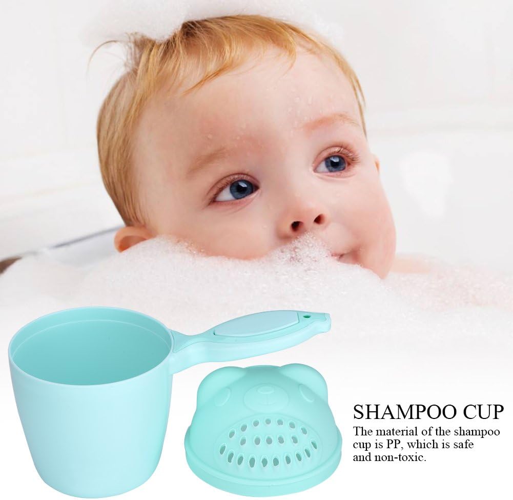 Baby Bath Rinse Cup, Detachable Baby Shampoo Rinser Kid Wash Hair Bathing Flusher for Baby Tub(Green)