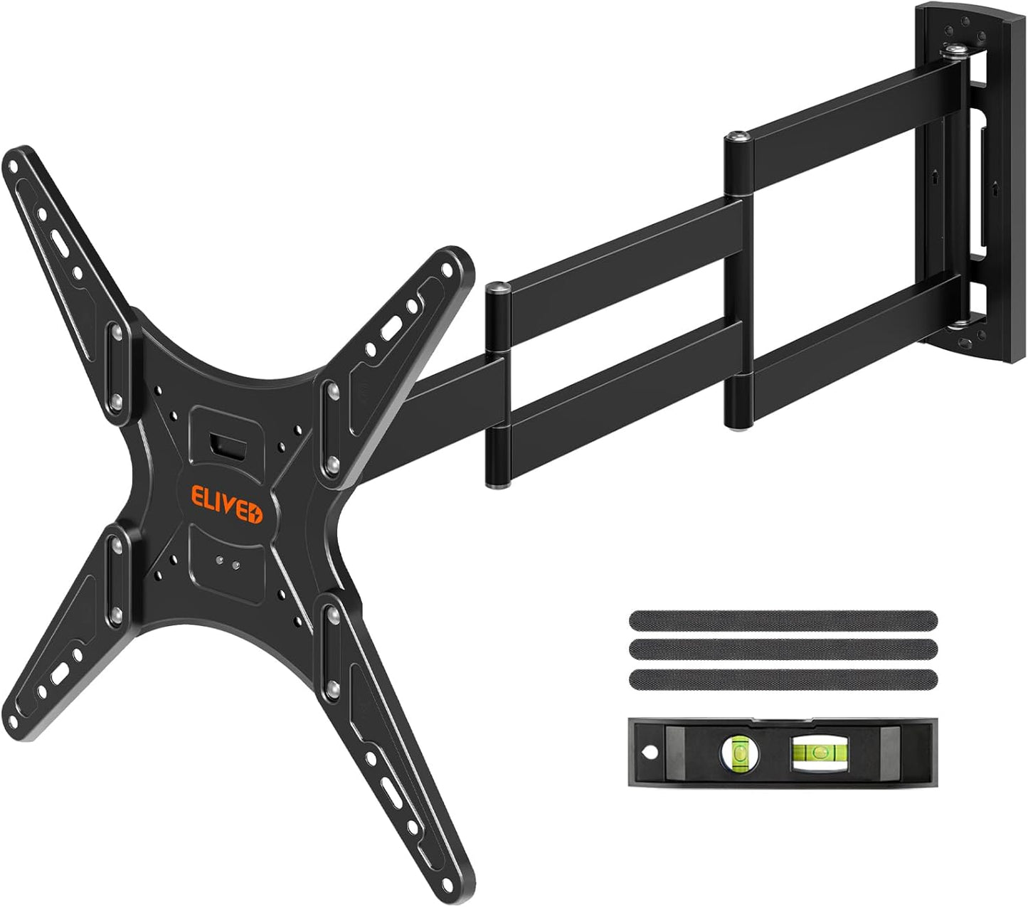 ELIVED Long Arm TV Wall Mount for Most 26-65 Inch TVs, 37.4 Inch Long Extension TV Mount Swivel and Tilt, Max VESA 400x400mm, Full Motion Wall Mount tv Bracket Holds up to 77 lbs.