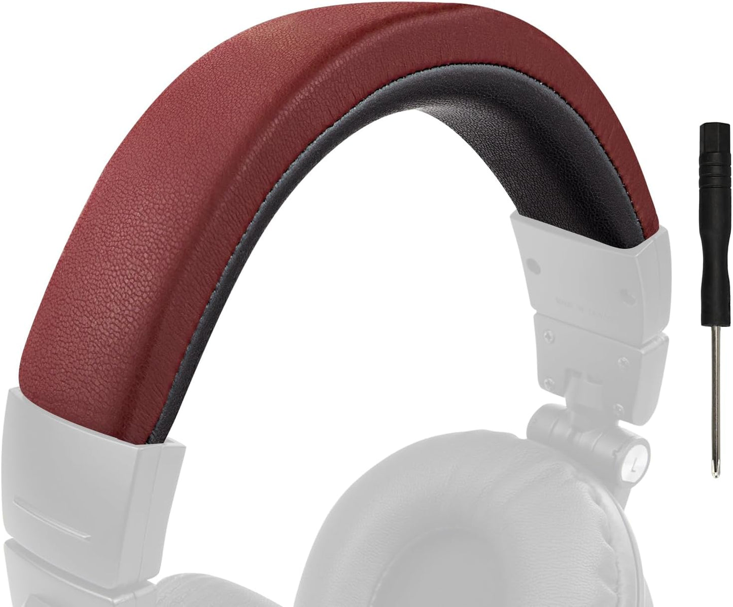 SOULWIT Protein Leather Headband Cover for Audio Technica ATH M50, M50X, M50XWH, M50XBT, M50XBT2, M50S/LE, M50xSTS Headphones, Replacement Headstrap Pad Repair Part (Black)