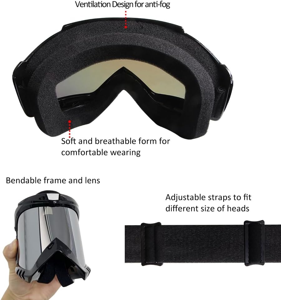 Dirt Bike Goggles ATV Goggles Motorcycle Goggles for men women Motocross Goggles Riding Goggles - PuriLite