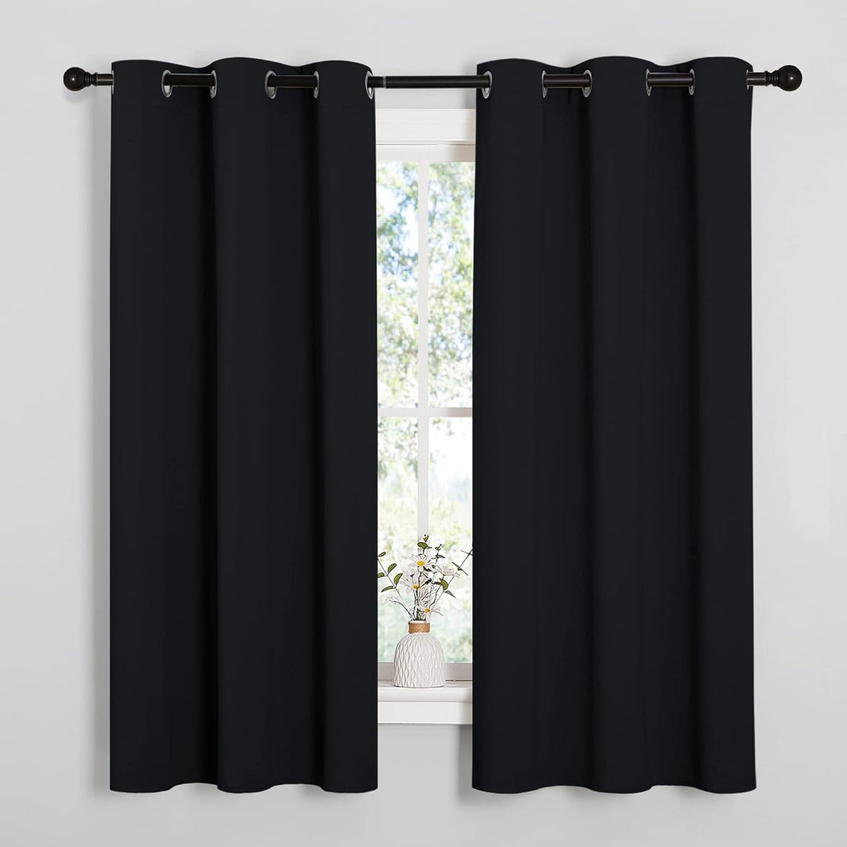 NICETOWN Blackout Curtains 2 Panels for Bedroom- Thermal Insulated Grommet Blackout Curtains 63 Inches Long for Living Room/Kitchen Rideaux occultants (2 Panels, W42 x L63 -Inch,Grey) - PuriLite