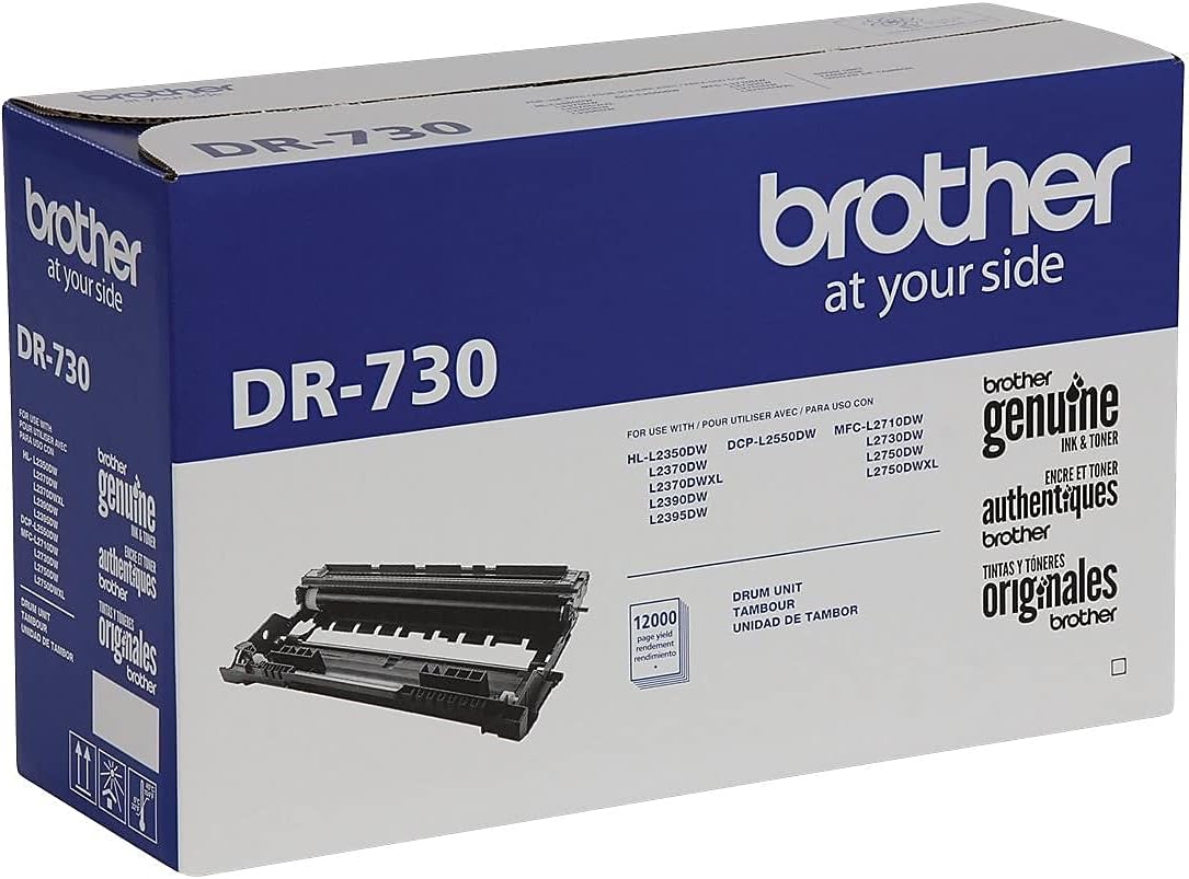Brother original TN730 High-Yield Black Toner Cartridge, higher yield for value, original toner replacement cartridges, for Brother laser printers HL-L2395DW, DCP-L2550DW, MFC-L2750DW, and more
